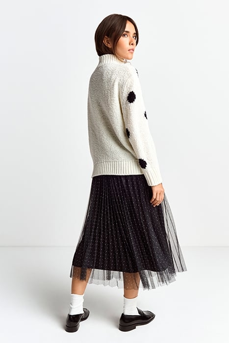 DOTTED MOCK NECK MIDNIGHT BLUE 2