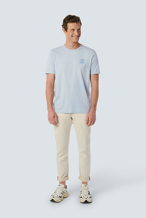 T-SHIRT CREWNECK PLACED PRINTS GARMENT DYED MELANGE SKY 3