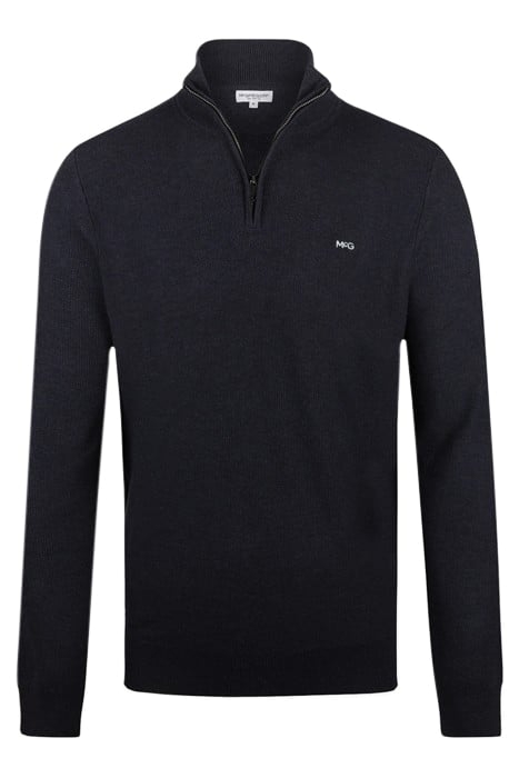 STRUCTURED ZIP MOCK SWEATER NAVY 4