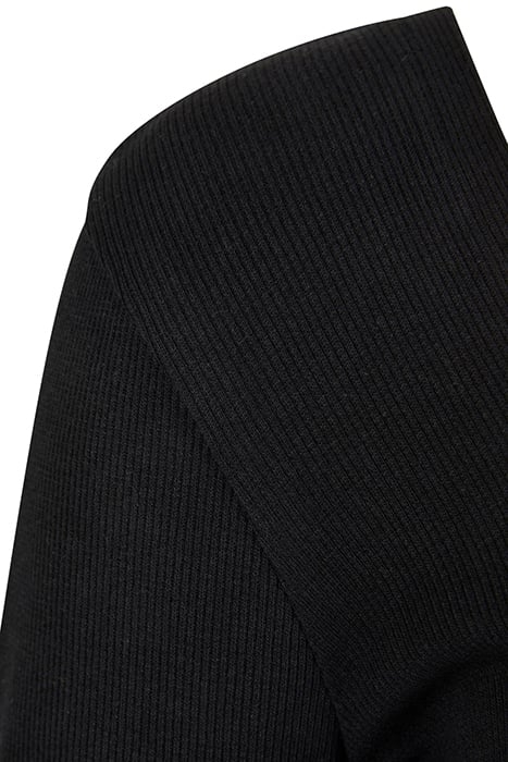 LADIES SHORT RIB CORSAGE LONGSLEEVE BLACK 8