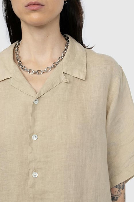 HIGHSNOBIETY – LINEN SHORT-SLEEVE SHIRT BEIGE 3