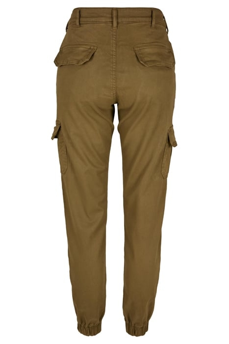 LADIES HIGH WAIST CARGO PANTS SUMMEROLIVE 5