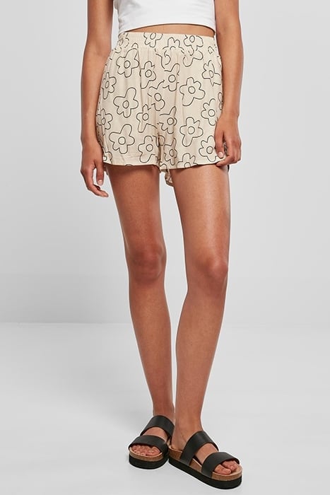 LADIES AOP VISCOSE RESORT SHORTS SOFTSEAGRASSFLOWER 1