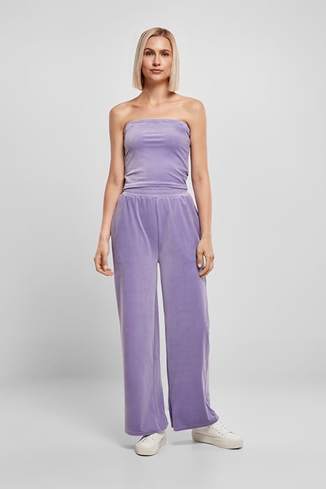 LADIES SHORT VELVET TUBE TOP LAVENDER 3