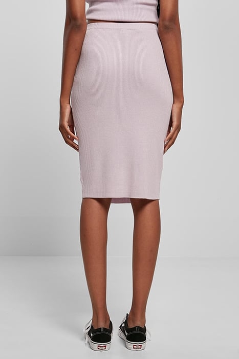 LADIES RIB KNIT MIDI SKIRT LILAC 2