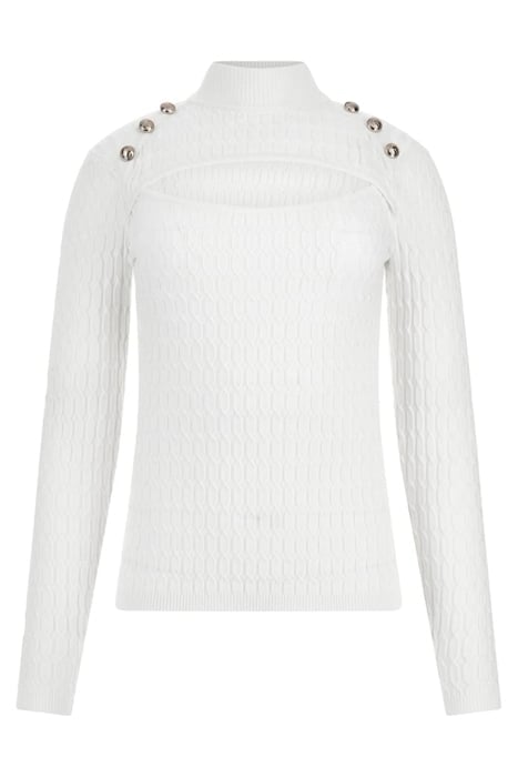 LS MOCK NECK CABLE N DOVE WHITE 4