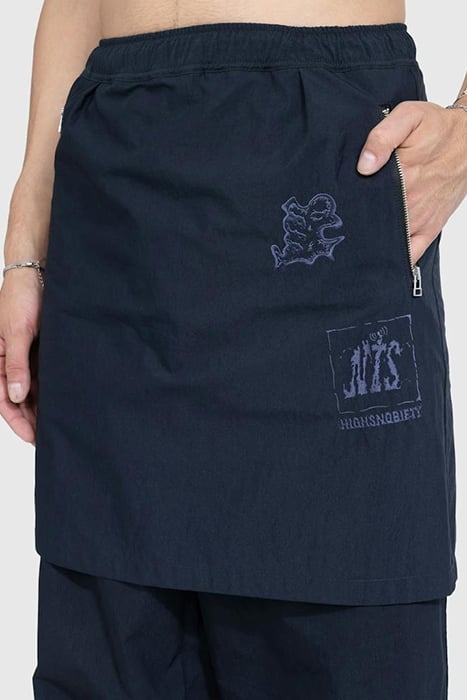 NTS X HIGHSNOBIETY – BRUSHED NYLON SKIRT NAVY 5