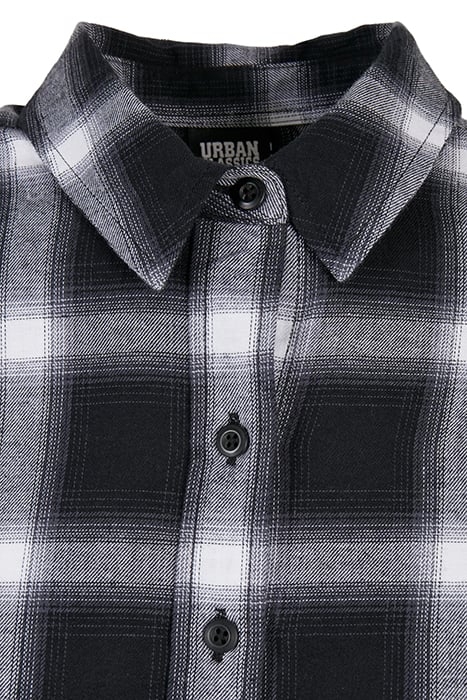 LADIES COTTON CHECK SHIRT DRESS BLACK/WHITE 8