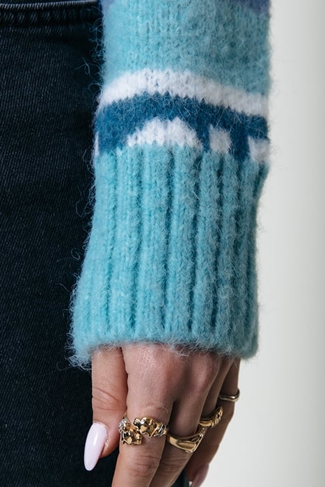 XIMENIA CR INTARSIA KNITTED SWEATER BLUE 3