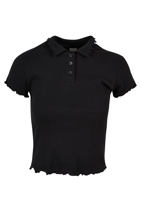 LADIES RIB POLO TEE BLACK 4