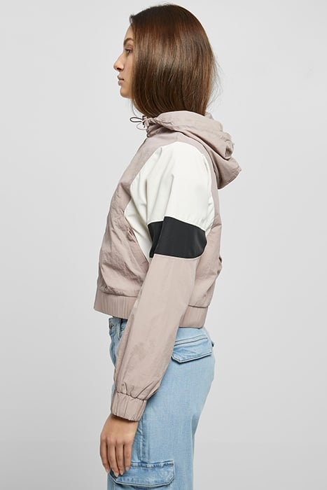 LADIES SHORT 3-TONE CRINKLE JACKET DUSKROSE/WHITESAND/BLACK 6