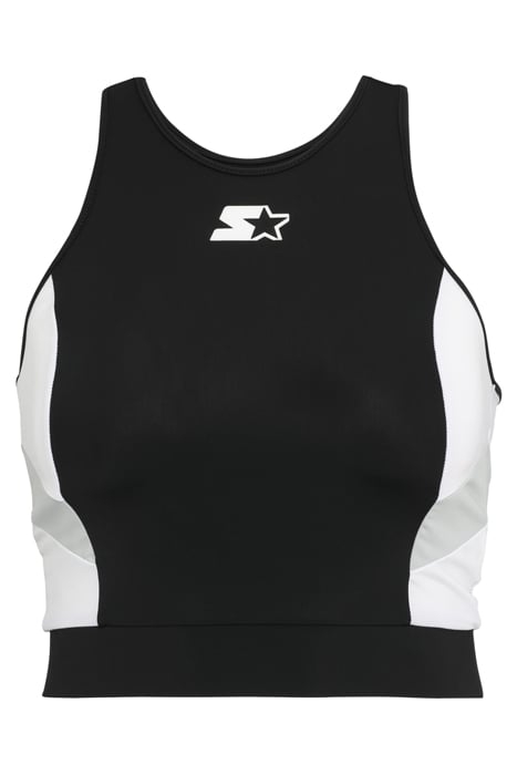 LADIES STARTER SPORTS CROPPED TOP BLACK/WHITE 4