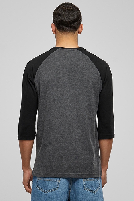 CONTRAST 3/4 SLEEVE RAGLAN TEE CHA/BLK 2