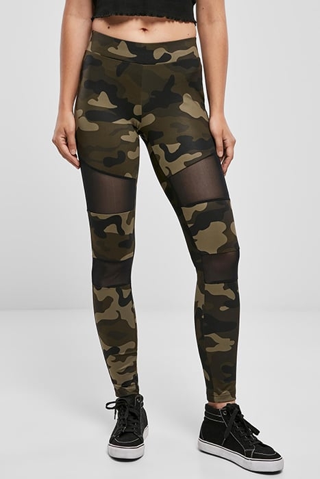 LADIES CAMO TECH MESH LEGGINGS WOODCAMO/BLK 1