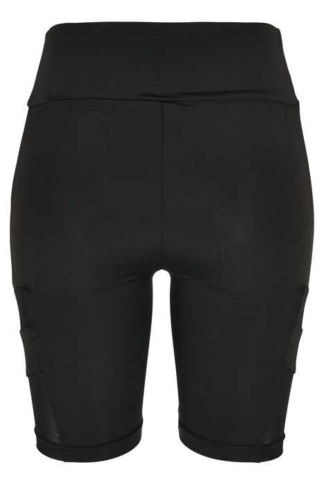 LADIES HIGH WAIST TECH MESH CYCLE SHORTS BLACK 5