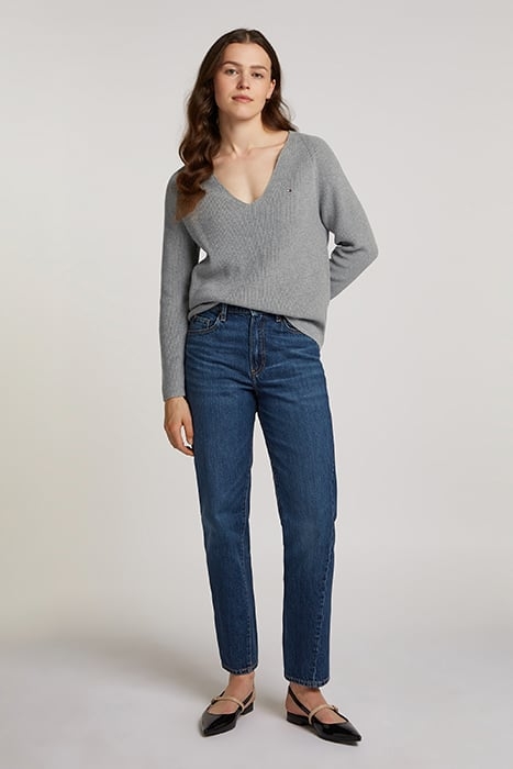 CO CARDI STITCH V-NECK STANDARD FIT MEDIUM GREY 3