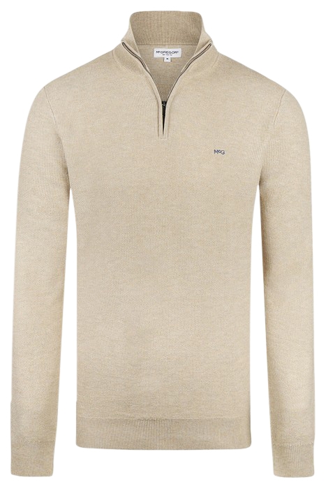 STRUCTURED ZIP MOCK SWEATER SAND 4