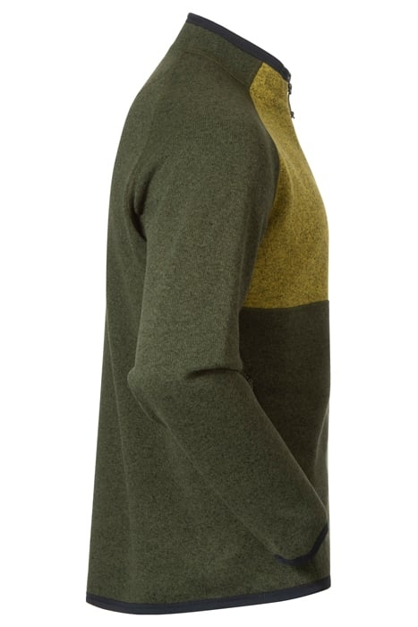 KAMPHAUG KNITTED HALF ZIP DARK OLIVE GREEN/LIGHT OLIVE GREEN 4