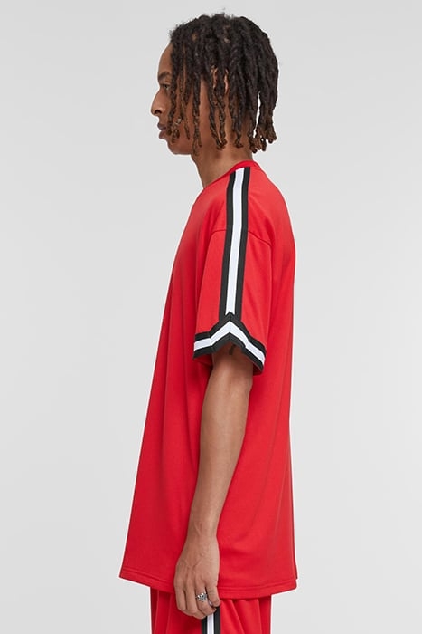 OVERSIZED STRIPES MESH TEE CITYRED 6