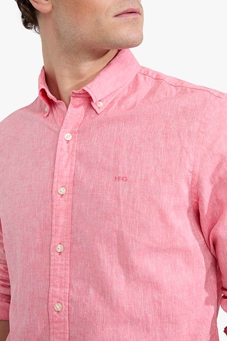 COTTON LINEN SHIRT CORAL RED 7