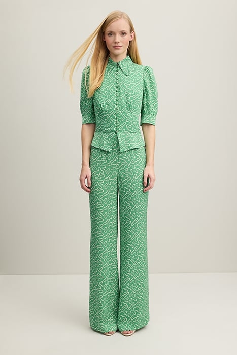 ELSIE RIBBON BUTTON-DOWN SHIRT GREEN 5