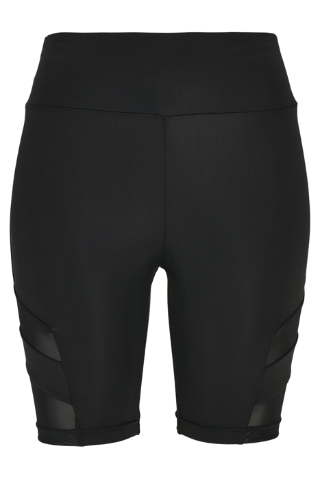 LADIES HIGH WAIST TECH MESH CYCLE SHORTS BLACK 4