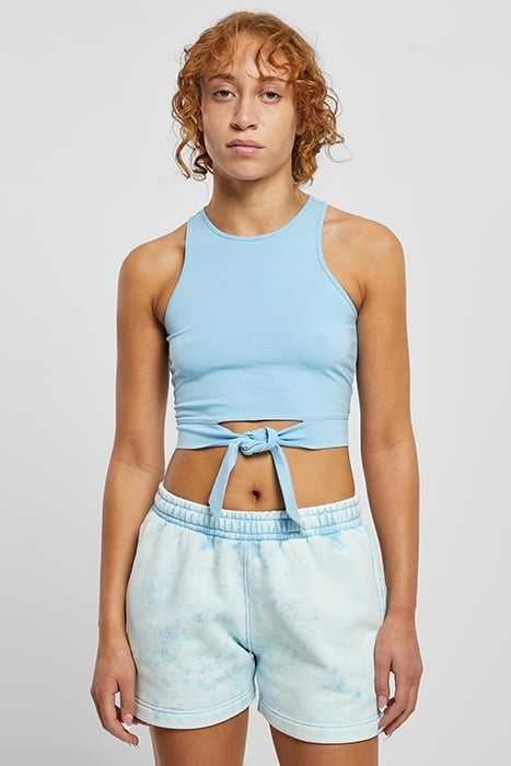 LADIES CROPPED KNOT TOP BALTICBLUE 1