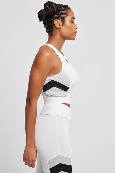 LADIES STARTER SPORTS CROPPED TOP WHITE/BLACK 7