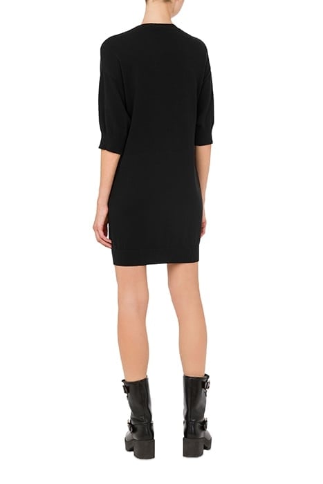 PEACE SYMBOL KNITTED DRESS BLACK 2