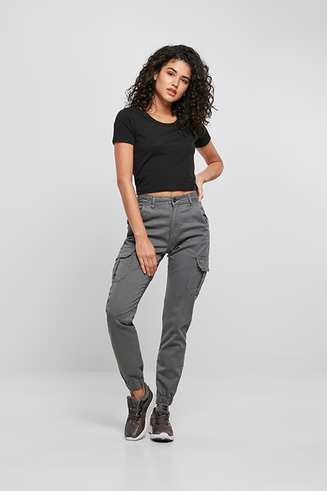 LADIES HIGH WAIST CARGO PANTS LIGHTSHADOW 3