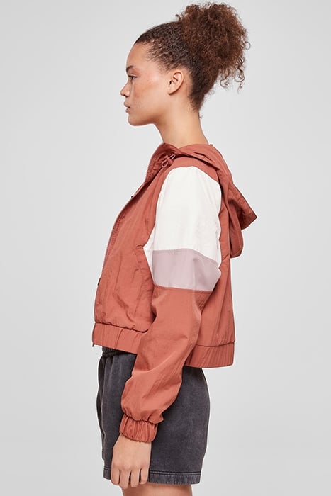 LADIES SHORT 3-TONE CRINKLE JACKET TERRACOTTA/WHITESAND/DUSK 6