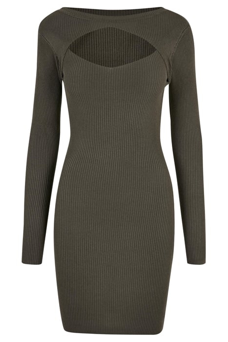 LADIES CUT OUT DRESS OLIVE 4