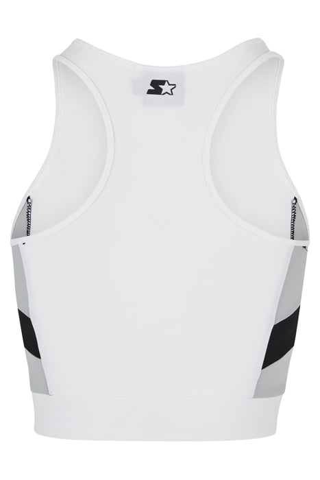 LADIES STARTER SPORTS CROPPED TOP WHITE/BLACK 5