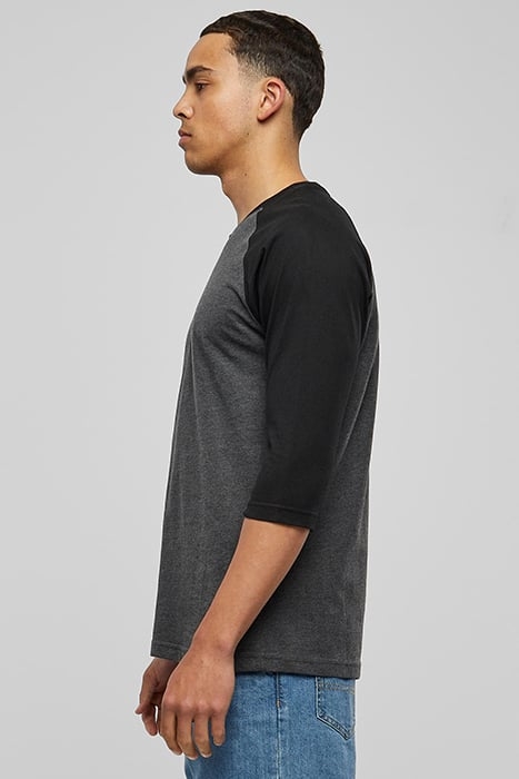 CONTRAST 3/4 SLEEVE RAGLAN TEE CHA/BLK 6