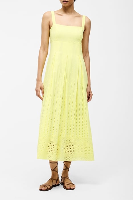 BRODERIE STRAP DRESS M SS25 SZ18 LEMON GELATO 1