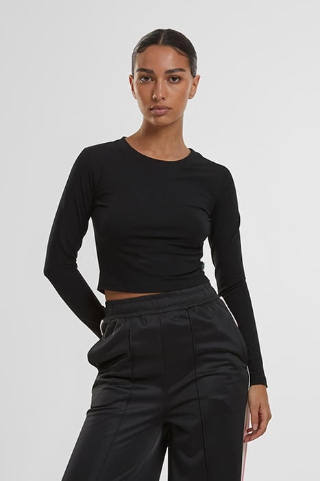 LADIES ORGANIC CROPPED LONGSLEEVE BLACK 1