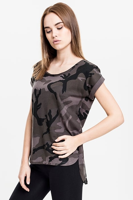 LADIES CAMO BACK SHAPED TEE DARK CAMO 5