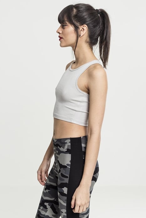 LADIES RIB CROPPED TOP GREY 6