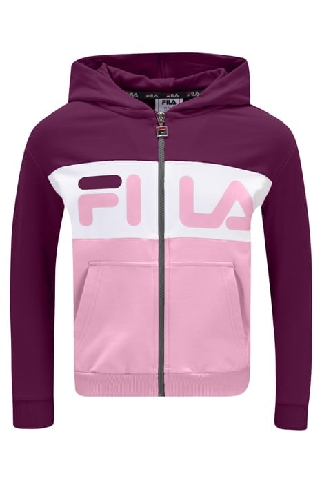 BAAR-EBENHAUSEN BLOCKED ZIP HOODY MOONLITE MAUVE-PLUM CASPIA 1