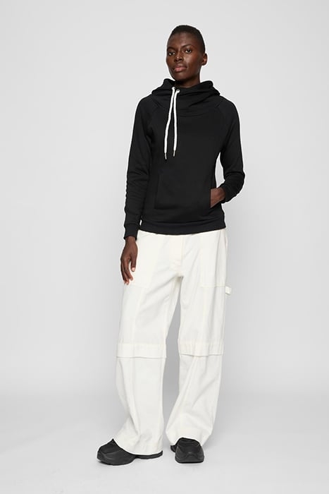 LADIES RAGLAN HIGH NECK HOODY BLACK 3