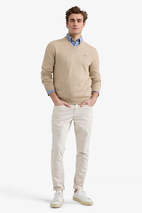 V-NECK SWEATER SAND 2