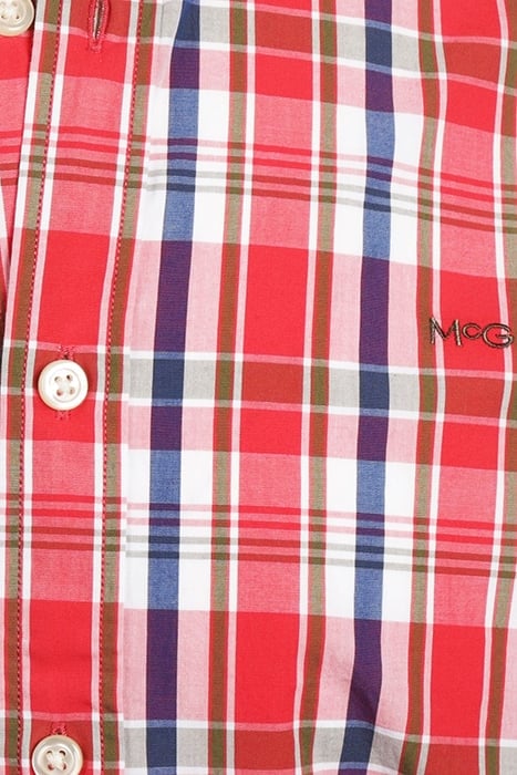 SUMMER CHECK SHIRT CORAL RED 5
