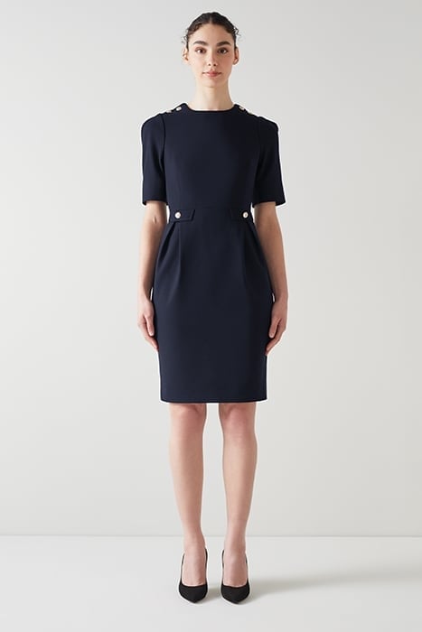 MARJORIE-BUTTON SHOULD MIDI DRESS NAVY 1