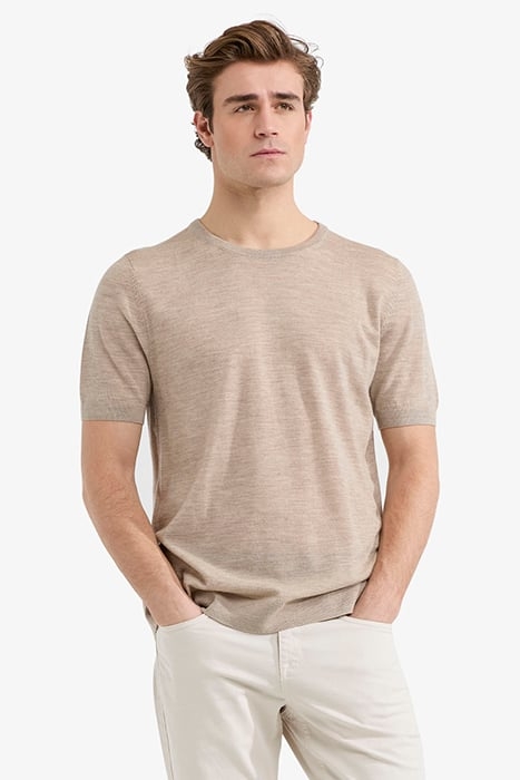 FINE MERINO T-SHIRT SAND 1