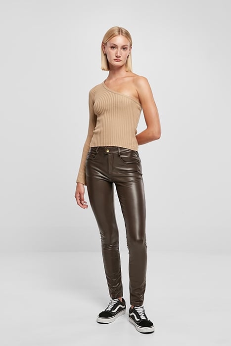 LADIES SHORT RIB KNIT ONE SLEEVE SWEATER UNIONBEIGE 2