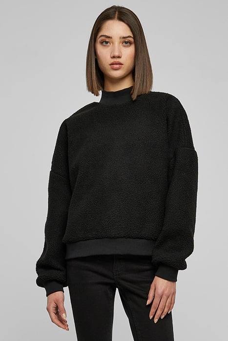 LADIES SHERPA CREWNECK BLACK 1