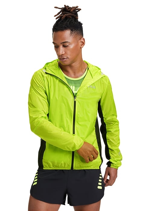 ROMENTINO PACKABLE RUNNING JACKET ACID LIME-BLACK 1