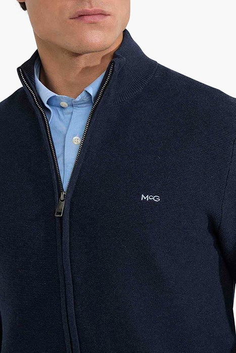 STRUCTURED ZIP THRU CARDIGAN NAVY 6