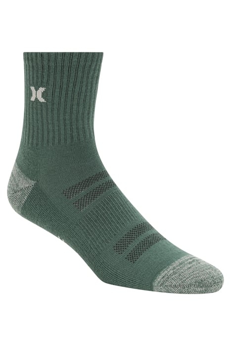 6PK MENS 1/2 TERRY HI QTR CREW BLUE / TAN 3