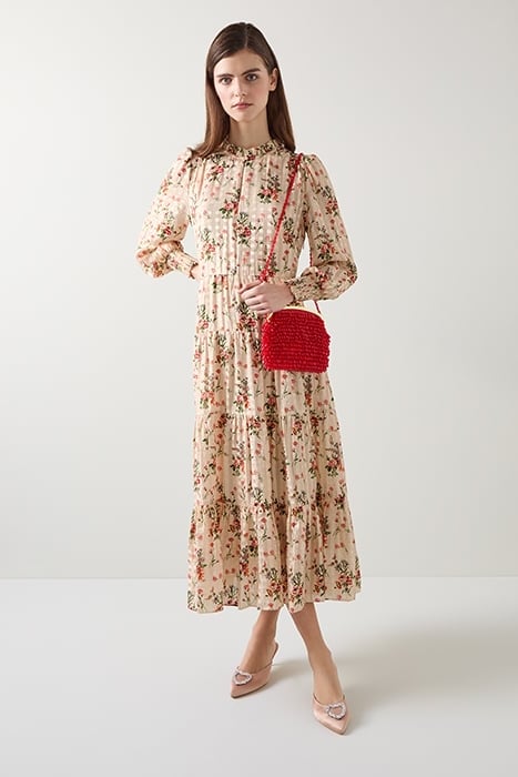 FLORA WILDFLOWER MIDI DRESS CREAM 1